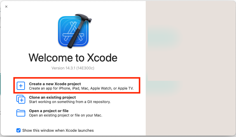 Create a new Xcode project 1