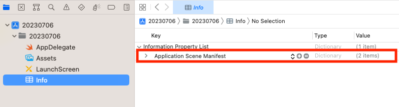 Application Scene Manifest